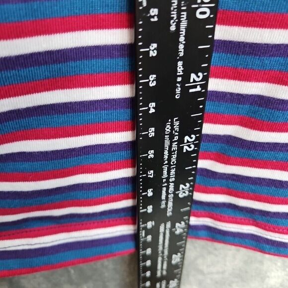 Basic Editions Women's Sz Small Stripe Top red blue white - Picture 4 of 8